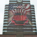 Chrysler Covers Headquaters with 13.5 floor Dodge Dart banner Chrysler Covers Headquaters with 13.5 floor Dodge Dart banner
