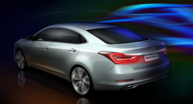 The car will fit between the Sonata and Elantra in the Hyundai lineup The car will fit between the Sonata and Elantra in the Hyundai lineup