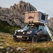 The Countryman Camp comes with a rooftop, popup tent and bike rack