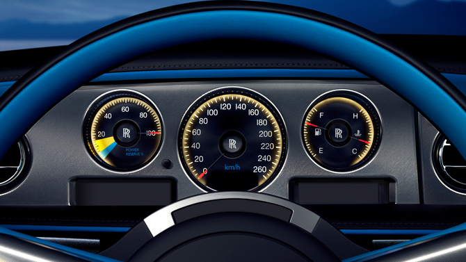 The standard car displays have been replaced by graphics inspired by Bluebird The standard car displays have been replaced by graphics inspired by Bluebird
