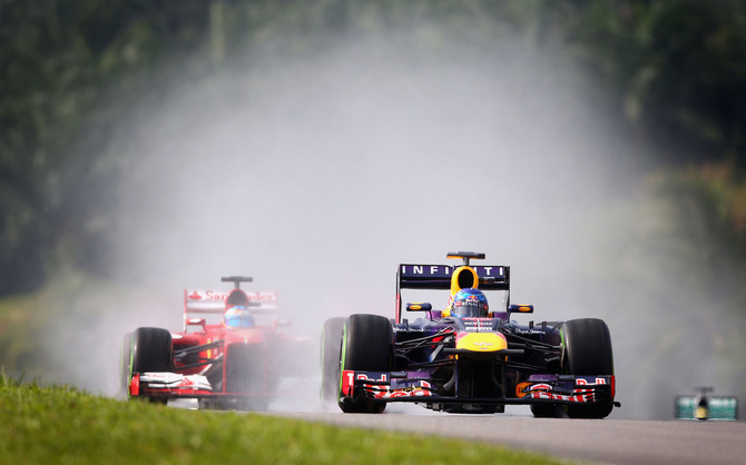 Vettel was about a second faster than Alonso at the end of the session Vettel was about a second faster than Alonso at the end of the session