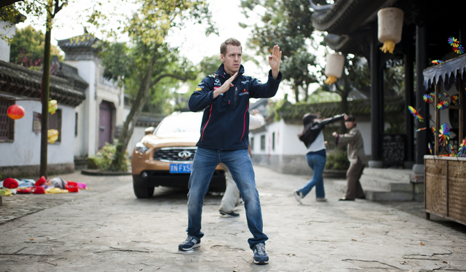 Sebastian Vettel Films Martials Arts Movie in China Sebastian Vettel Films Martials Arts Movie in China