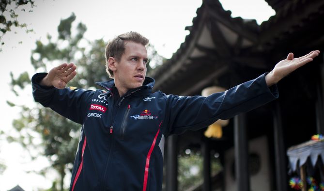 Sebastian Vettel Films Martials Arts Movie in China Sebastian Vettel Films Martials Arts Movie in China