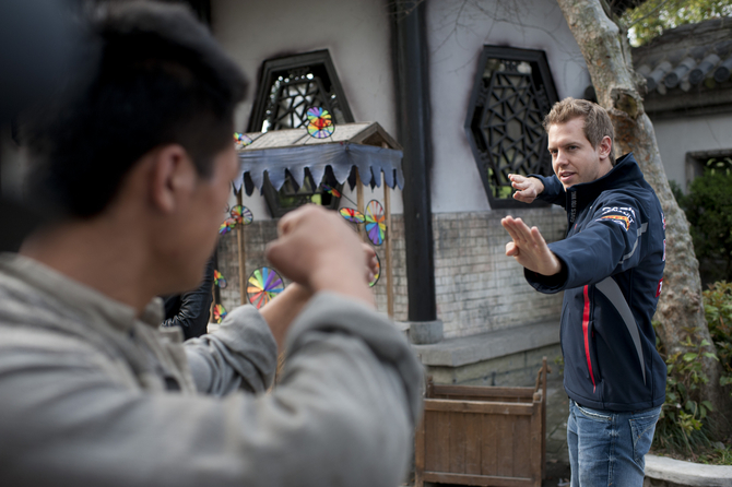 Sebastian Vettel Films Martials Arts Movie in China Sebastian Vettel Films Martials Arts Movie in China