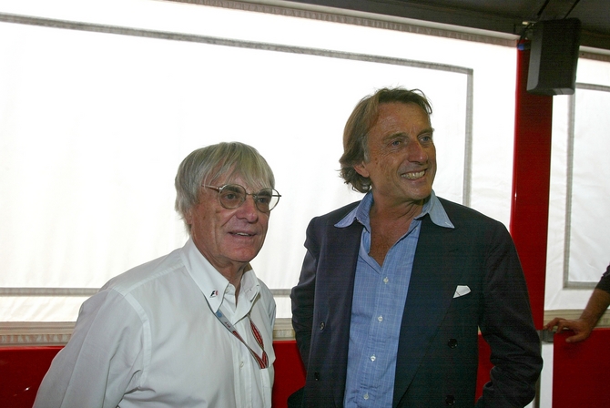 Ecclestone e o presidente da Ferrari Luca di Montezemolo Ecclestone e o presidente da Ferrari Luca di Montezemolo