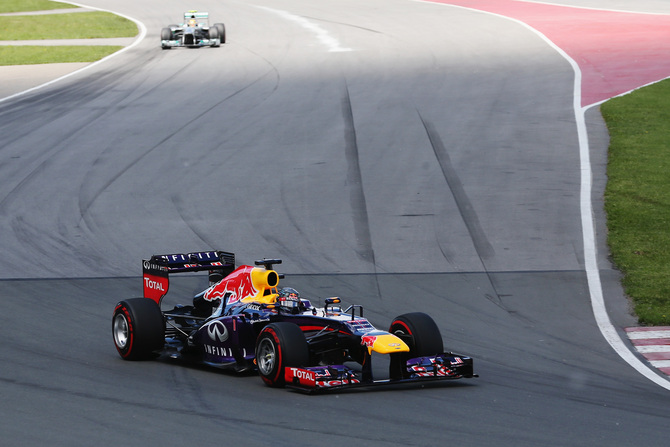 Vettel's win looked like this most of the day with him in a significant lead Vettel's win looked like this most of the day with him in a significant lead