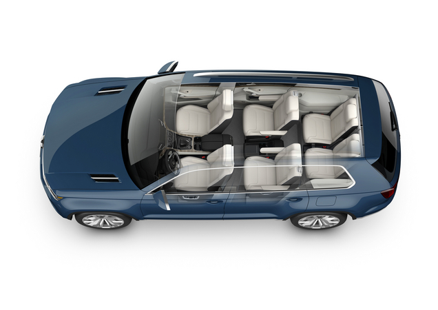 It seats seven passengers over three rows It seats seven passengers over three rows