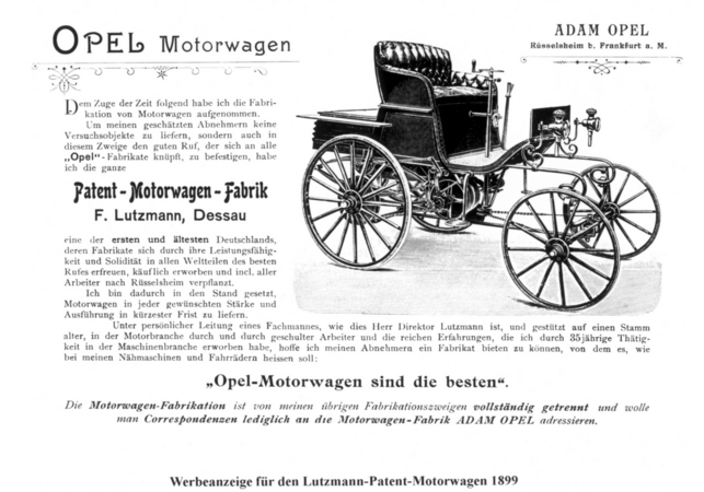 Opel Patent Motorwagen System Lutzmann Opel Patent Motorwagen System Lutzmann