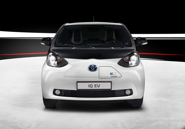 The iQ EV has a nearly flat front end The iQ EV has a nearly flat front end