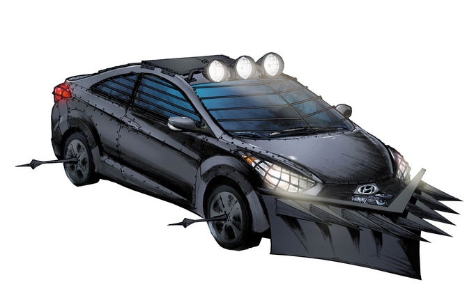 This zombie killing Elantra GT will be on display at the Walking Dead booth This zombie killing Elantra GT will be on display at the Walking Dead booth