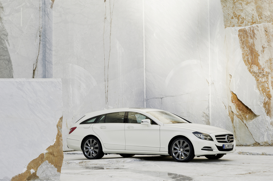 The car is still in development but would have the sloping rear from the CLS Shooting Brake