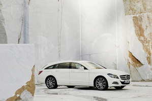 The car is still in development but would have the sloping rear from the CLS Shooting Brake