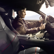 The interior is plush but sporty with the Zagato badge on the headrests