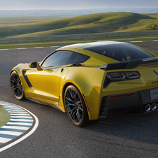 The fenders of the Corvette have been widened to accept the larger wheels