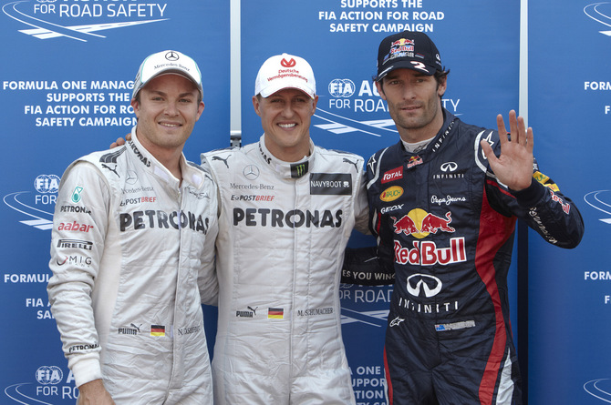 Schumacher was the fastest driver of the day but a received a 5 place penalty Schumacher was the fastest driver of the day but a received a 5 place penalty