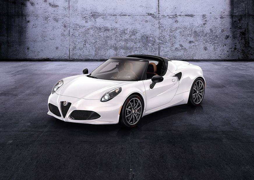 The car has a canvas roof, headlight design, rims and exhaust different from the coupé