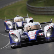The two Toyotas lapping Le Sarthe The two Toyotas lapping Le Sarthe