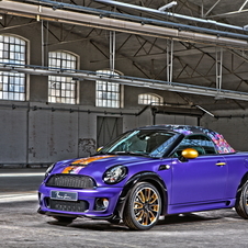 The floral pattern covers the stripes and convertible top