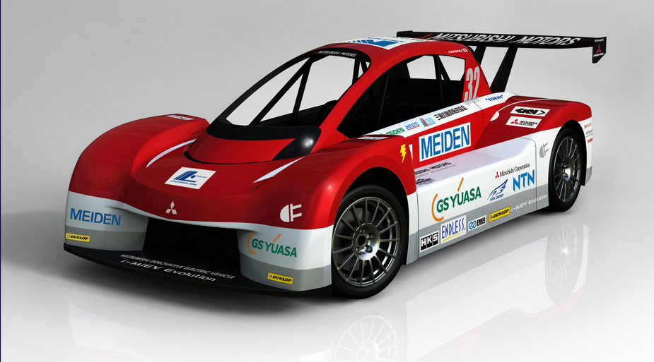 The i-MiEV Evolution has a tube frame chassis with a carbon fiber body and all-wheel drive, electric powertrain