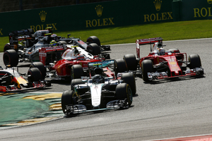 The race started off with an incident between the two Ferraris and Max Verstappen