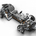 It holds its batteries between the floor and undercarriage 