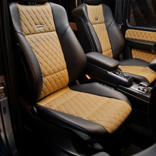 The quilted leather interior is standard on the G65 and an option on the G63