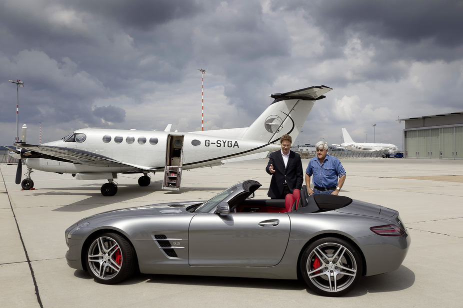 Jay Leno Vists AMG in Affalterbach to Test Drive SLS Roadster with Video