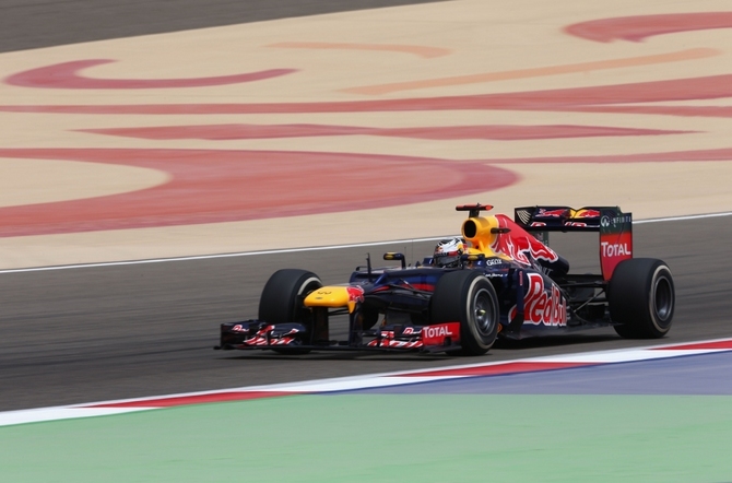 Vettel during qualifying in Bahrain Vettel during qualifying in Bahrain