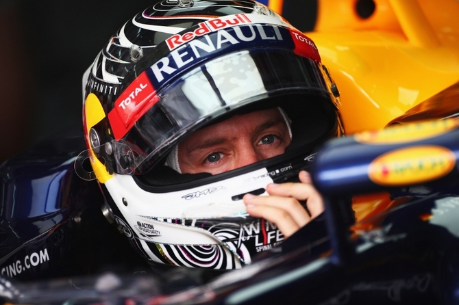 Vettel will be in the fron lane at the start of tomorrow's race Vettel will be in the fron lane at the start of tomorrow's race