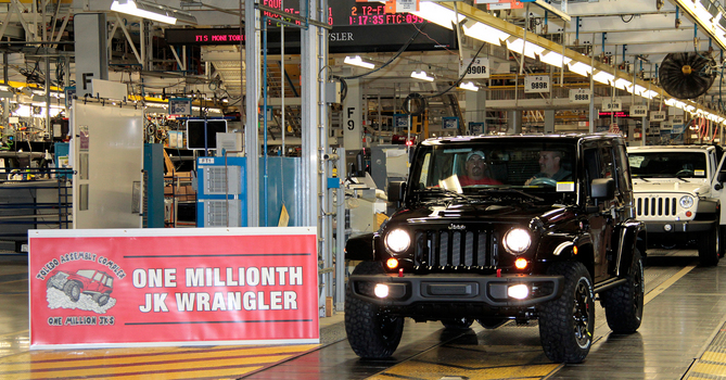 Jeep acaba de produzir a unidade 1 milhão do Wrangler JK Jeep acaba de produzir a unidade 1 milhão do Wrangler JK