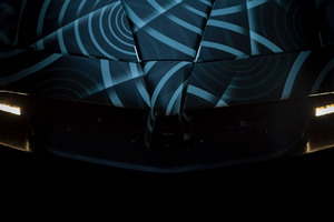 Pagani has shown a heavy disguised image of the roadster's front end