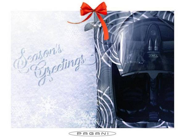 Durante a época natalícia a Pagani lançou um teaser do Huayra Roadster no seu cartão de Boas Festas Durante a época natalícia a Pagani lançou um teaser do Huayra Roadster no seu cartão de Boas Festas