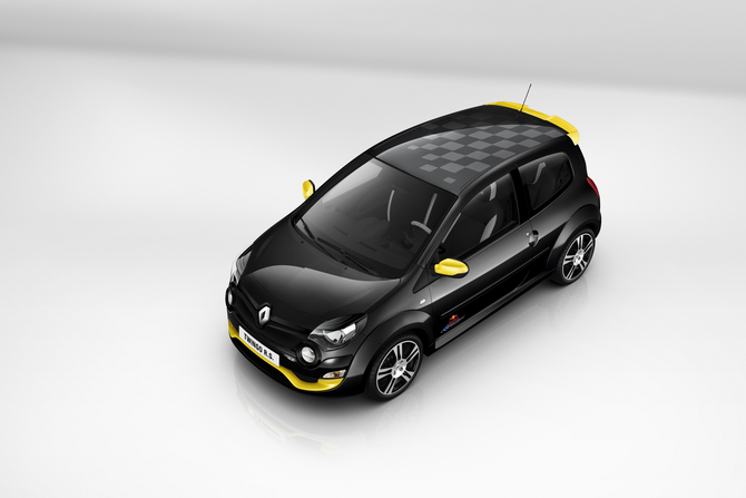 The top of the car has a checkered flag pattern The top of the car has a checkered flag pattern