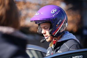 Vettel visited the US to give Infiniti employees a ride in the Q50
