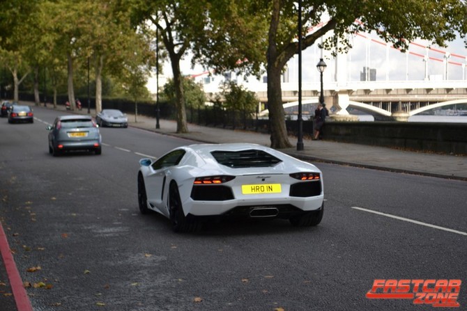 Lamborghini Aventador on the road Lamborghini Aventador on the road