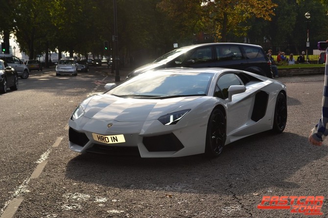 Lamborghini Aventador on the road Lamborghini Aventador on the road