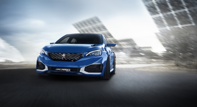 The hybrid powertrain of the 308 R Hybrid includes the same 270hp1.6-liter gasoline engine powering the RCZ R and two electric motors The hybrid powertrain of the 308 R Hybrid includes the same 270hp1.6-liter gasoline engine powering the RCZ R and two electric motors