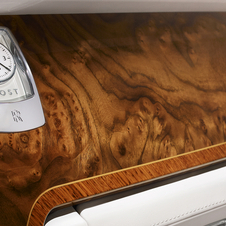 Walnut burr is used for the interior trim, and each car uses a single log Walnut burr is used for the interior trim, and each car uses a single log
