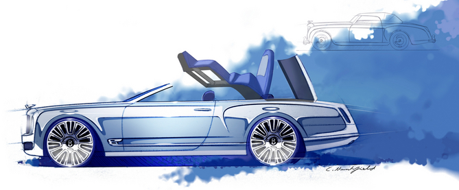 Para já a Bentley apenas apresentou sketches de design do veículo Para já a Bentley apenas apresentou sketches de design do veículo