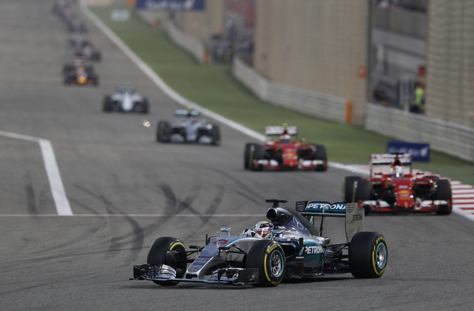 Kimi Raikkonen, Nico Rosberg and Valteri Bottas had an interesting battle for the two remaining places on the podium Kimi Raikkonen, Nico Rosberg and Valteri Bottas had an interesting battle for the two remaining places on the podium