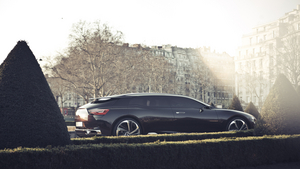 Here you can see the car's long, low lines, and the well-hidden rear door