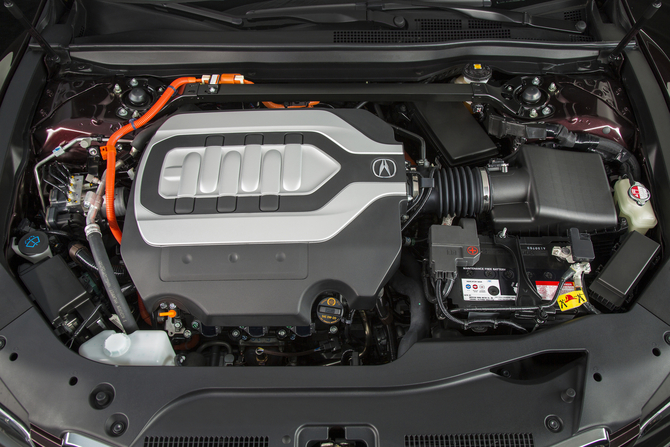 The RLX uses Acura's new three-motor hybrid system and seven-speed dual clutch transmission The RLX uses Acura's new three-motor hybrid system and seven-speed dual clutch transmission