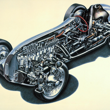 The car used independent coil springs in the front and a DeDion rear axle 