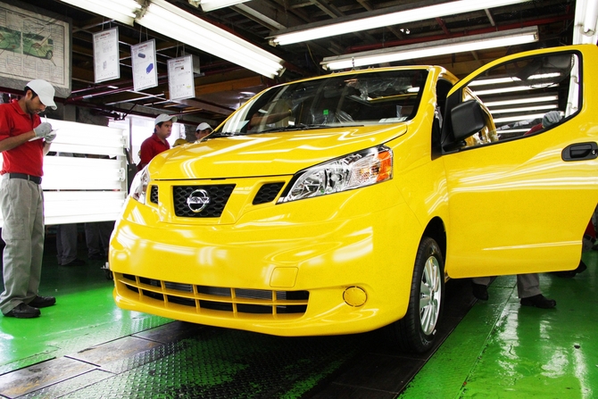 The taxis are built in Mexico and shipped to New York The taxis are built in Mexico and shipped to New York