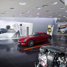 A turntable near the window allows cars to be displayed A turntable near the window allows cars to be displayed