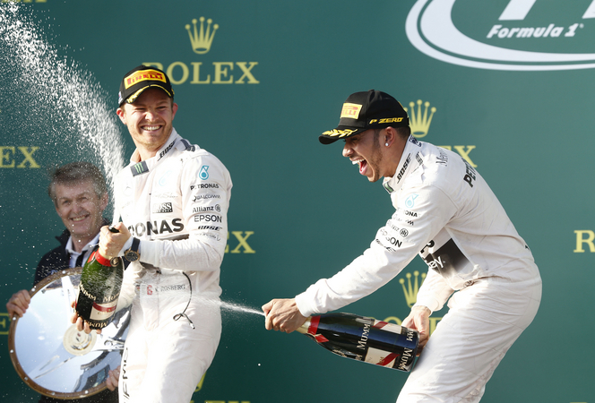 Hamilton beat his team-mate in Albert Park Hamilton beat his team-mate in Albert Park