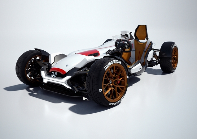 A Honda refere que o design do Project 2&4 foi inspirado no lendário Fórmula 1 Honda RA272 de 1965 A Honda refere que o design do Project 2&4 foi inspirado no lendário Fórmula 1 Honda RA272 de 1965