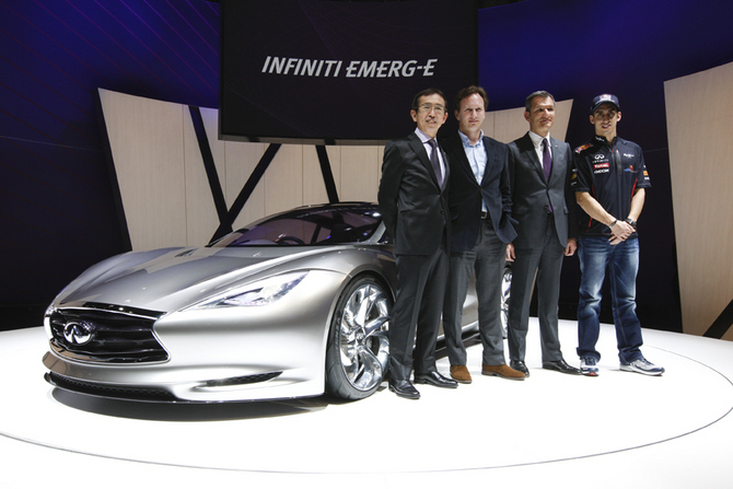 Red Bull and Infiniti have been building a strong relationship. Red Bull promoted the Emerg-E Red Bull and Infiniti have been building a strong relationship. Red Bull promoted the Emerg-E