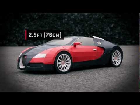 A 2.5ft long, papercraft Veyron built on video