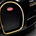 The golden horseshoe constrats with the background of the black front grille